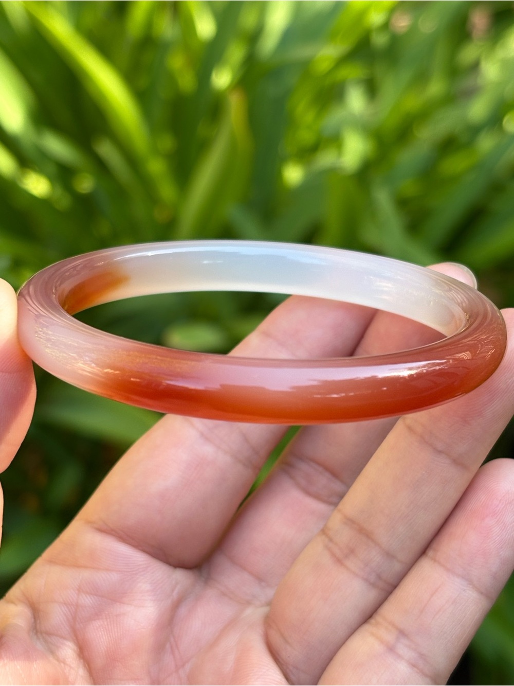 62mm Inner Diameter Skinny Red Carnelian Agate Bangle 2683